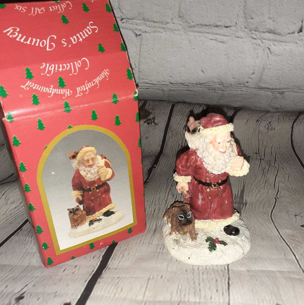 Brinn’s 1992 Santa’s Journey Figurine- Hand Crafted & Painted- 4” Tall